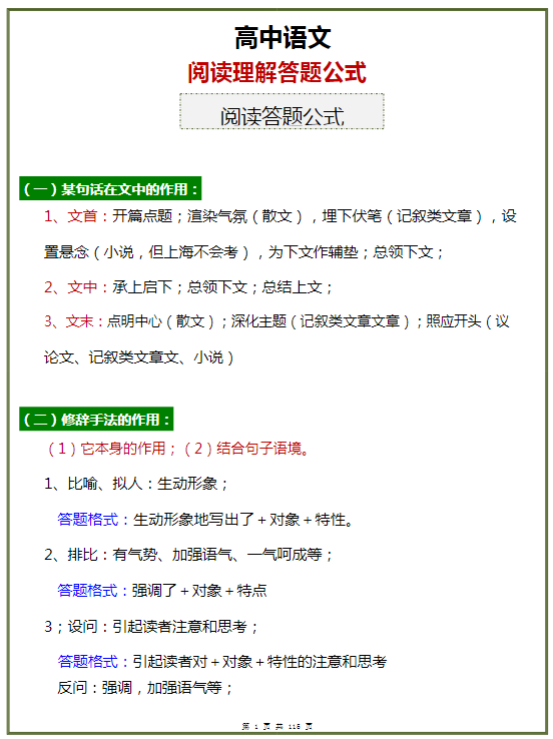 高中语文130+，阅读理解答题公式115页.docx-新知学习资料网