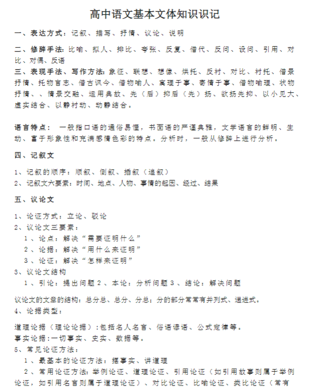 高中语文基本文体知识识记 .docx-新知学习资料网