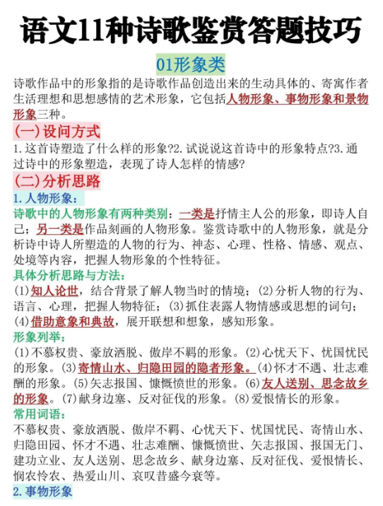 语文11种诗歌鉴赏答题技巧15页.pdf-新知学习资料网