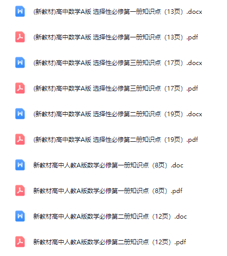 高中数学新教材全书知识点（合集）-新知学习资料网