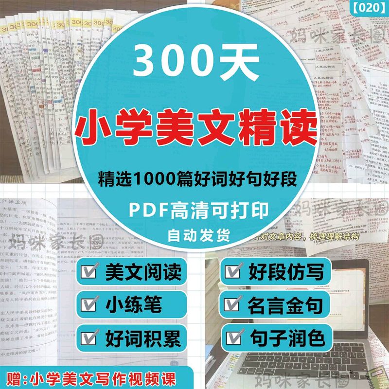 《300天美文精读》仿写、朗读，精读，文章梳理，好词好句的积累-新知学习资料网