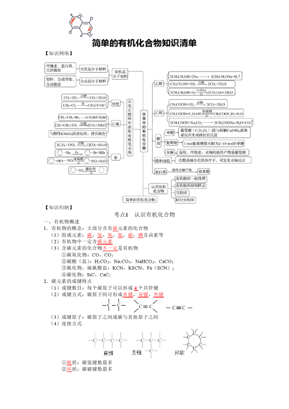【有机化合物】简单的有机化合物知识清单（21页）.docx-新知学习资料网