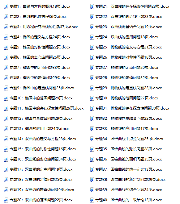 【备考资料】2026高考圆锥曲线40大专题-共970页Word版-新知学习资料网